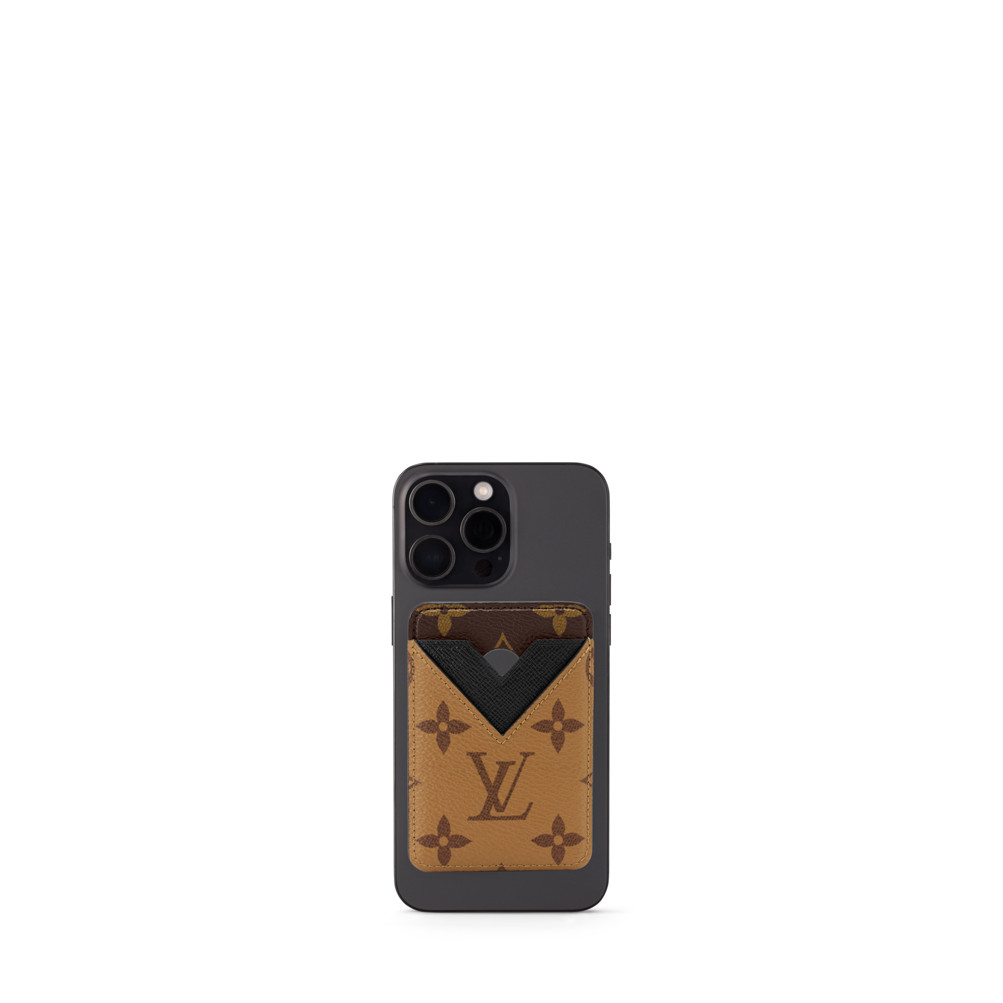Magnetic Card Holder Monogram Reverse - Women - Small Leather